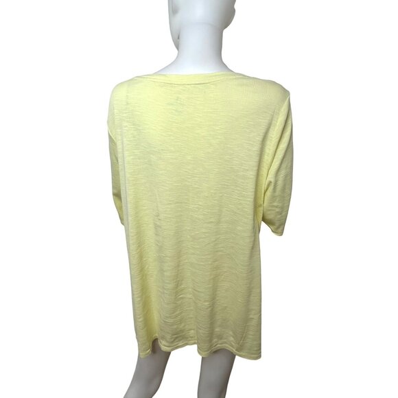 J. Jill Tunic Top Yellow XL Pima Cotton Scoop Neck T-Shirt Casual Work Travel - Picture 3 of 7